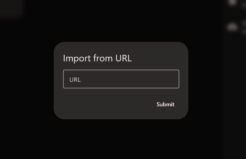 Import from URL 窗口